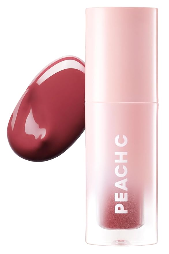 Peach C Jelly Beam Tint - Long Lasting Korean Lip Tint Stain Plumping Jelly Lip Gloss - Lightweight, Moisturizing & Buildable Lip Makeup Jelly Tint Blush with Vitamin E (Heart Feel, 0.07 oz)