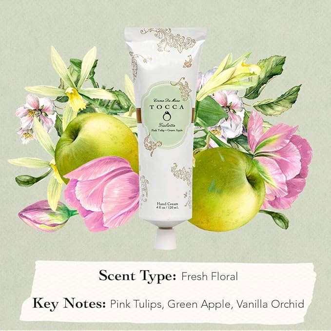 Tocca Eau de Parfum (50 ml) and Hand Cream (120 ml) in Giulietta - Fresh Floral, Pink Tulips, Green Apple, Vanilla Orchid
