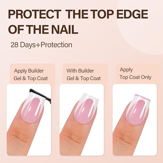 Vansiho Deep French Gel Nail Tips, 150Pcs Short Square French Tips Press on Nails, Pink Soft Gel Nails, Fake Nails for Nail Art DIY 15 Sizes