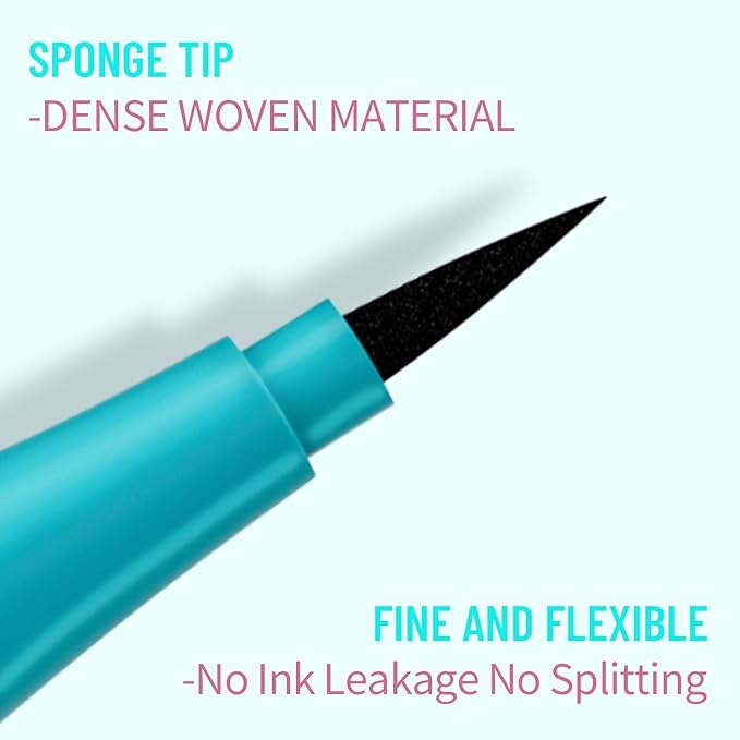 QIC Liquid Eyeliner,Waterproof Liquid Eye Liner, Long-Wearing,Smudge-Proof， Ultra-Smooth, Eyeliner Pen, Vegan Formula,Ultra-Fine Nib,Black