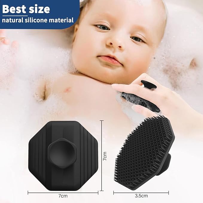 Face Scrubber,2 Pack Silicone Face Scrubber Brush for Women Men,Silicone Manual Facial Cleansing Brushes Scrubber,Suitable for All Skin Types,Face Exfoliating Cleaning Brush (Black)