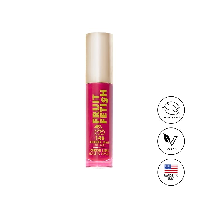 Milani Fruit Fetish Lip Oil with Vitamin E for Instant Hydration, Fruit Extract Infused Lip Treatment and Moisturizing Lip Gloss - Cherry Lime