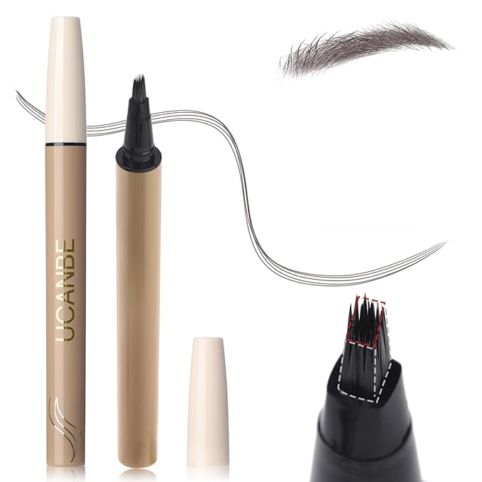 Microblading Brow-Fection Brow Eyebrow Pencil – Angled Brush Tip, Wild Natural Hair-Like Strokes, Patented Design, Long-Lasting & Smudge-Proof, for Beginners & Pros(03 Soft Black）