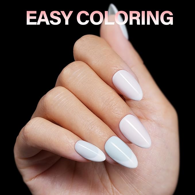 AILLSA Short Almond Nail Tips - Thickened Pre-shaped False Nail Tips Short Almond Shaped Half Matte Nails Tips, Fake Nails Extension 450pcs 15 Sizes with Storage Box