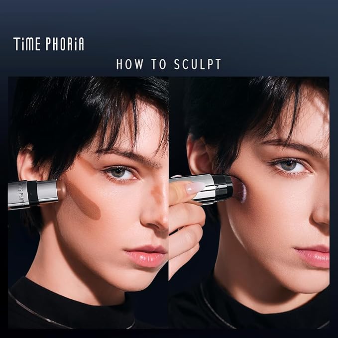 ECLIPSE SPARK 2 in 1 Face Contour Sticks, Blendable, Non-greasy, Long-lasting Cream Face Contouring Pen, Lightweight Finish Makeup, Buildable Coverage, Easy Application (01 LUNAR)