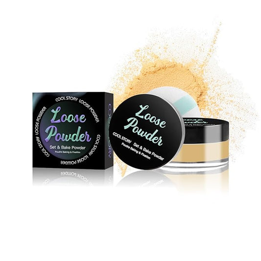 Loose Setting Powder, Bake Makeup Powder Full Coverage Matte Finish (Warm Tan, 6g/O.21oz)