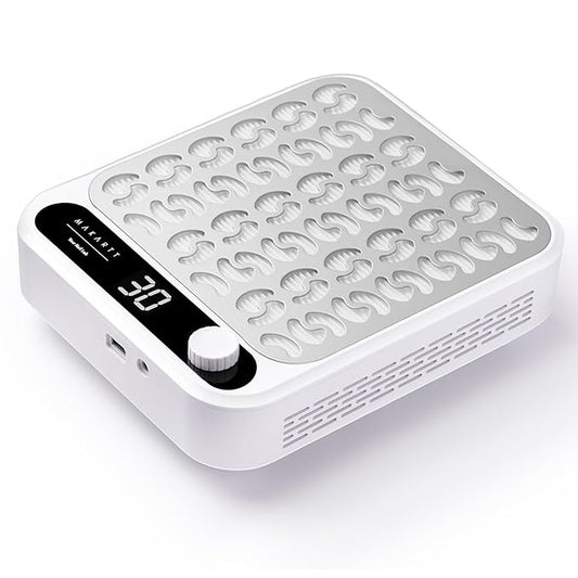 Makartt Nail Dust Collector - Professional Powerful Suction Larina Dust Collector Nail Tech LED Display, Adjustable Speed Reusable Filter, Strainer Panel for Acrylic Nail Polishing Manicure Salon Home