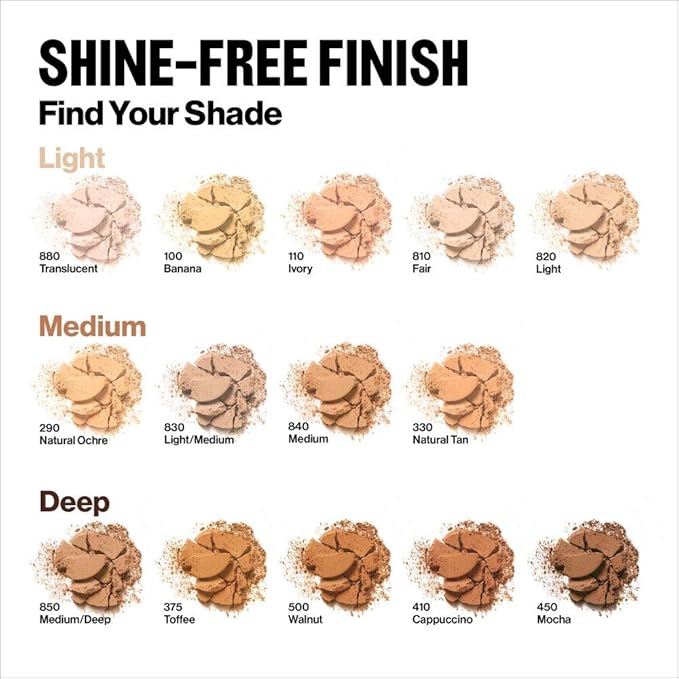 Revlon ColorStay Pressed Powder Face Makeup, Longwearing, Fragrance-Free, Noncomedogenic, 375 Toffee, 0.3 Oz