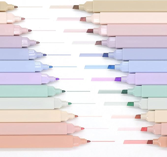 12 Bible Highlighters, Aesthetic Highlighter, Pastel Highlighters Assorted Colors, Bible Highlighter and Pens No Bleed, Bi-ble Study Supplies, Aesthetic School Supplies