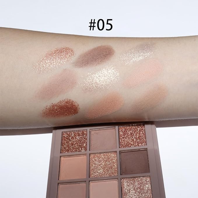 Eye Shadow Palette Makeup,9 Colors Gold Matte Shimmer Vegan Eyeshadow,Highly Pigmented Long Lasting Waterproof Naturing-Looking make up pallets for women,eyeshadow palette for brown blue eyes