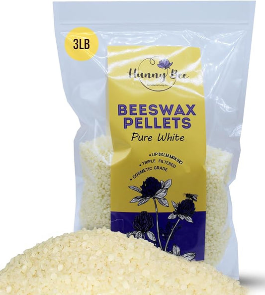 HUNNYBEE Beeswax Pellets 3LB, 100% Pure lbs)