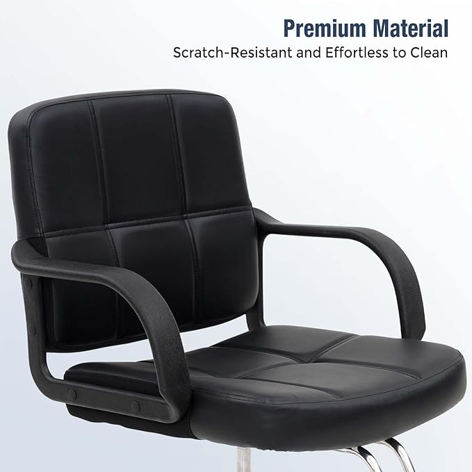 Tatub 360° Barber Chairs for Barbershop, Heavy Duty Hydraulic Pump Swivel Salon Chair with Height Adjustable, Salon Equipment for Hair Stylist - Dark Black