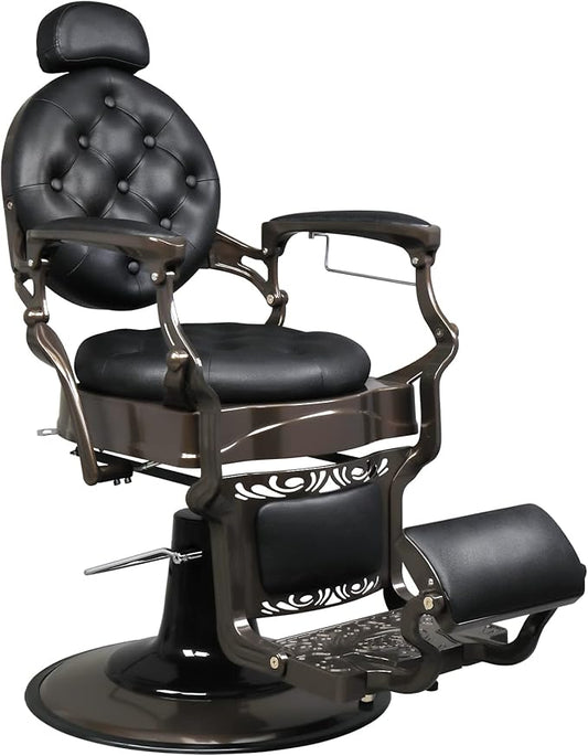 OmySalon Vintage Barber Chair All Purpose Heavy Duty, Hydraulic Recline Salon Beauty Styling Chair Retro, 360 Degree Swivel for Hair Stylist Tattoo Barbershop