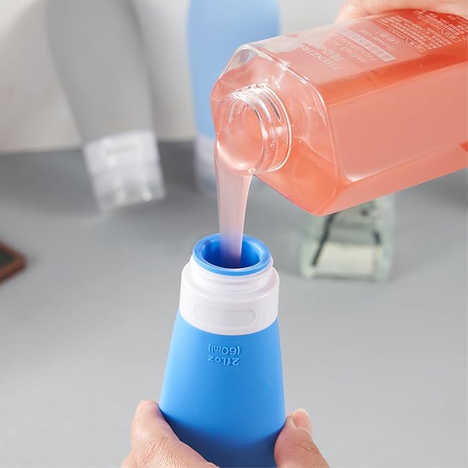 INSFIT Portable Travel Bottles, TSA Approved Leak Proof Containers for Toiletries, BPA Free Refillable Accessories for Shampoo, Body Wash, Liquids (4 Pack)