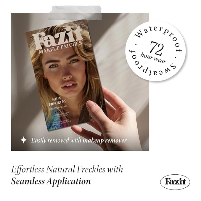 Fazit Makeup Patches - Face Makeup Patches - Beauty Face Makeup - Brown Fake Freckles - Waterproof Faux Freckles - Fazit Faux Freckle Patches - Temporary Face Freckles For Women - 6 count