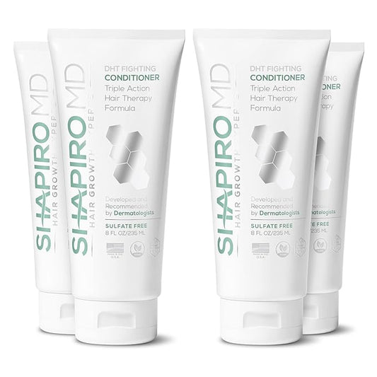 Shapiro MD Hair Growth Experts Hair Loss Conditioner, DHT Fighting Vegan Formula for Thinning Hair Developed by Dermatologists, Experience Healthier and Thicker Looking Hair - 4 Month Supply