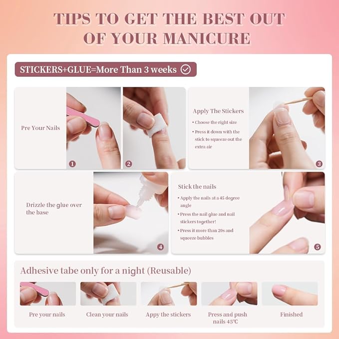 White Flower Press On Nails short, 24pcs Almond French Fake Nails with 3D Floral Design, Pearl & Starfish Decor, Glossy Nude Acrylic Stick On Nails Kit for Women Girls Manicure