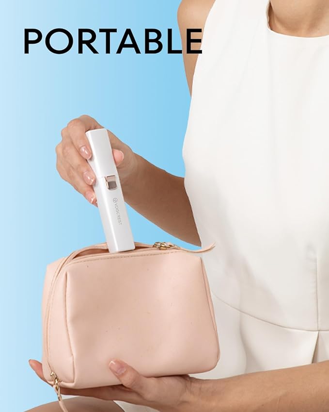 VOGCREST Hair Trimmer, 2 in 1 Facial Hair Remover & Eyebrow Trimmer for Women - Rechargeable, Portable, LED Light (White)