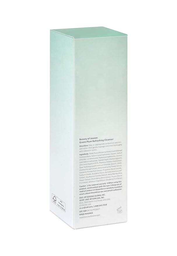 Beauty of Joseon Deep Double Cleansing Duo Green Plum Refreshing Cleanser 100ml, 3.38 fl.oz & Ginseng Cleansing Oil 210ml, 7.1 fl.oz Korean Skin Care