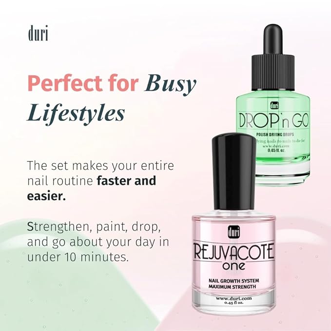 duri Rejuvacote 1 Nail Growth System and duri Drop'n Go Polish Drying Drops Combo