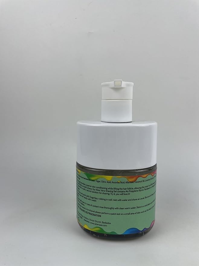 Aloe Vera Shaving Gel, Natural, Moisturizing, Cool, Soothing Transparent Aloe Vera Gel, Gentle Lubricated Shaving, Helps Prevent shaving irritation, Reduces Shaving Time, Pleasant Mild Scent.