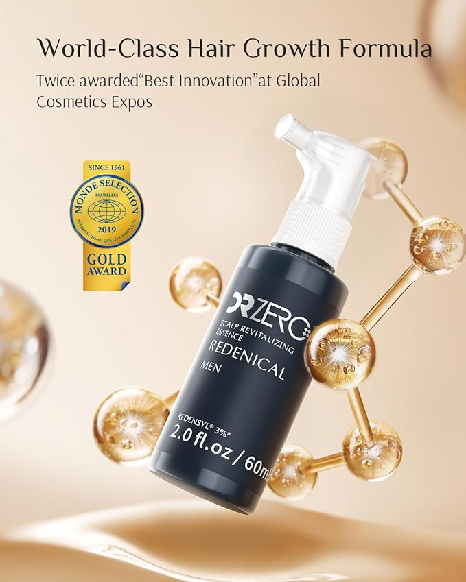 DR ZERO 3% Redensyl Hair Growth Serum for Men, Hair Scalp Serum Spray for Hair Loss and Regrowth, Clinically Tested for Hair Thinning Therapy and Scalp Care, Japanese Hair Treatment, 60ml