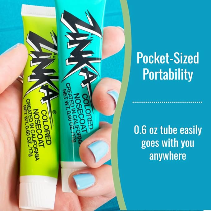Zinka Colored Zinc Oxide Sunblock – High Zinc Formula for Nose and Face, 2 Pack, Flesh
