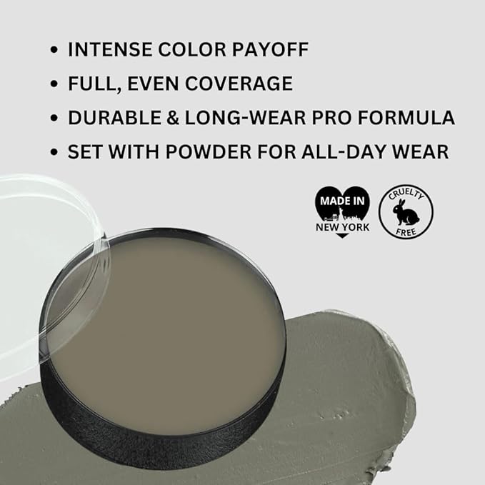 Mehron Makeup Color Cups | Stage, Foundation, Face Paint, Body Paint, Halloween | Face Paint Makeup | Greasepaint .5 oz (14 g) (Zombie Flesh)