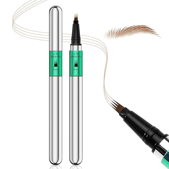 Microblading Eyebrow Pen，Waterproof Brow Pen Micro 4 Point,Eyebrow Makeup Pencil for Women to Effortlessly Create Hair Like Natural Brows，Long Lasting & Smudge-proof
