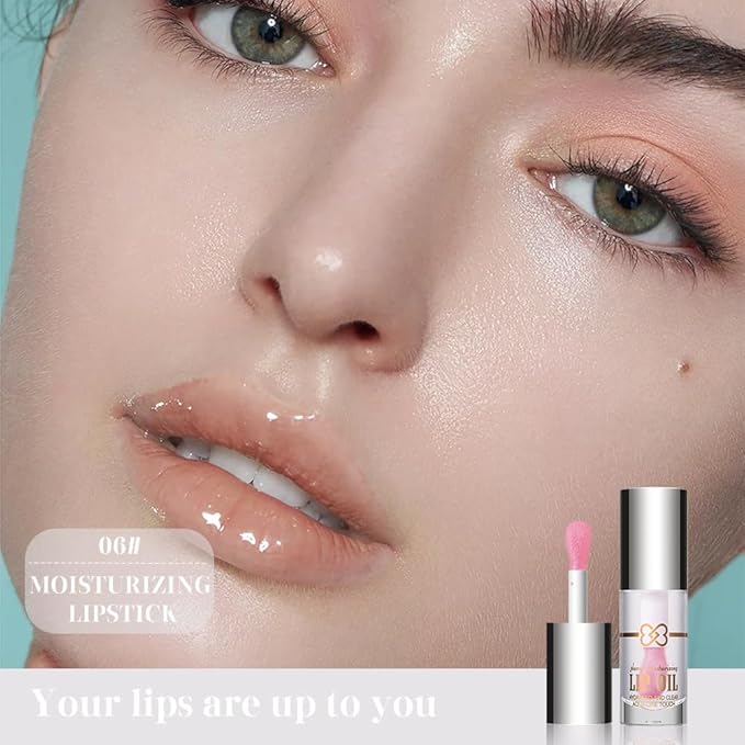 Nourishing Lip Oil, Deep Moisturizing Lip Balm Liquid, Non-Sticky High Shine Lip Gloss, Hydrating Lip Tint for Soft, Smooth, Healthy-Looking Lips, Lightweight Glossy Lip Care for Daily Use-6#