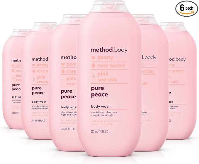 Method Body Wash, Pure Peace, Paraben and Phthalate Free, 18 oz (Pack of 6)