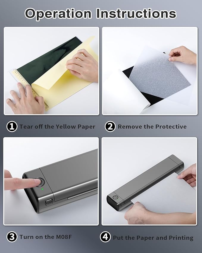 Phomemo Bluetooth Tattoo Stencil Printer, Thermal Tattoo Transfer Machine for Artists & Beginners, Compatible with Phone & PC, with Storage Case & 10Pcs Free Transfer Paper, Grey