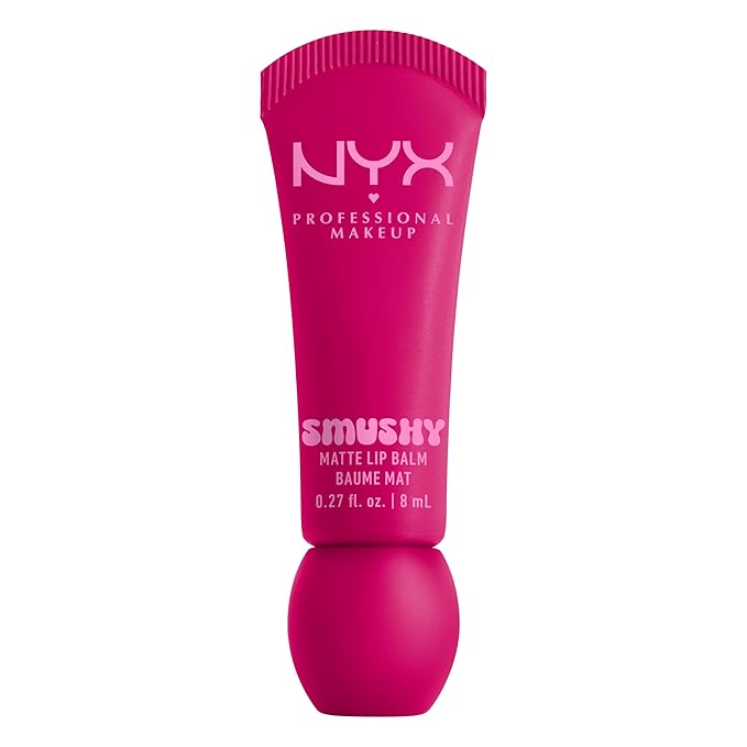 NYX PROFESSIONAL MAKEUP Smushy Matte Lip Balm, Tinted Lip Moisturizer with Soft, Matte Finish - She's Serving (Fuchsia)