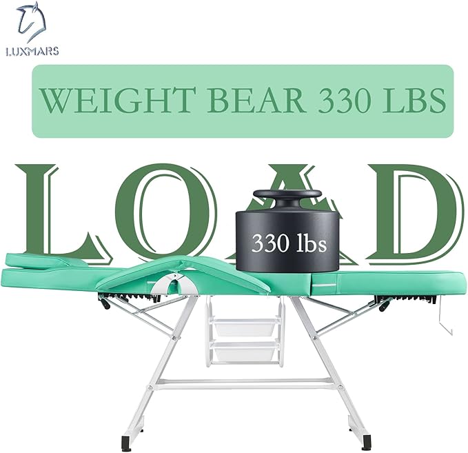 Massage Spa Bed Facial Chair Table Tattoo Chair 73in 3-Section Multipurpose Massage Bed Professional Facial Chair Tattoo Table Beauty Spa Salon Equipment Light Green