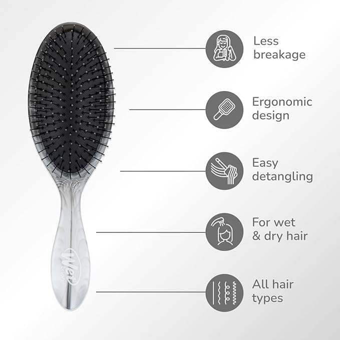 Wet Brush Original Detangler Hair Brush, Black (Watercolor Waves), Ultra-Soft IntelliFlex Bristles, Detangling Bristles Glide Through Tangles (Wet Dry & Damaged Hair), Women & Men