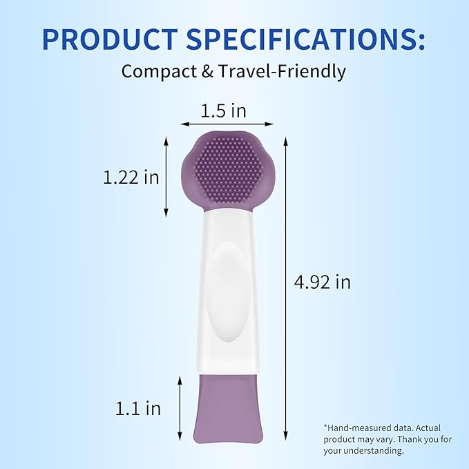 Silicone Face Scrubber, 3 in 1 Pore Brush Skin Scrubber Face Spatula with Face Mask Applicator Tool, Pore Cleaner, Blackhead Remover, Makeup Removal, Mud Mask, Body Lotion (Purple)