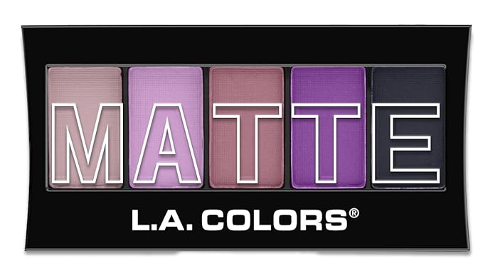 L.A. COLORS 5 Color Matte Eyeshadow Palette, Plum Pashmina CEM479