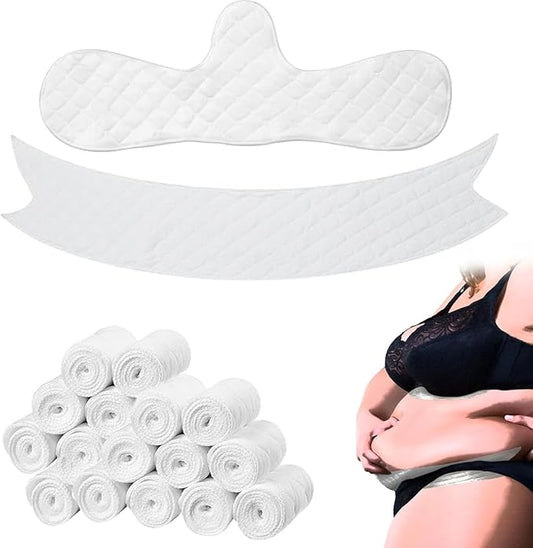 16 Pack Cotton Tummy Liners and Bra Liners Set for Sweat Rash Skin Folds Plus Size Women Sweating Supplies