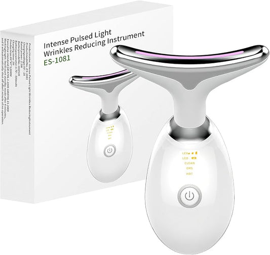 7-Color LED Facial Massager Tool, face Massager Tool with Vibration, Gua Sha-Inspired Design, Cooling Gel for Skin Firming & Daily Skincare Routine