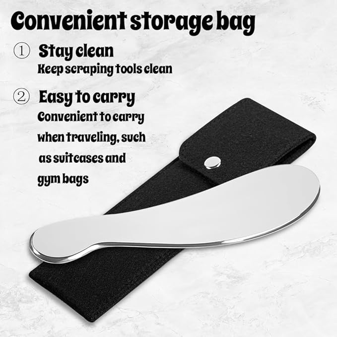 Stainless Steel Gua Sha Tool, Body Massage Gua Sha Tools with Smooth Edges, Physical Therapy Massage Scraper Tool for Release The Muscles Fascia of The Back, Legs, Arms，Neck and Shoulders ﻿ ﻿