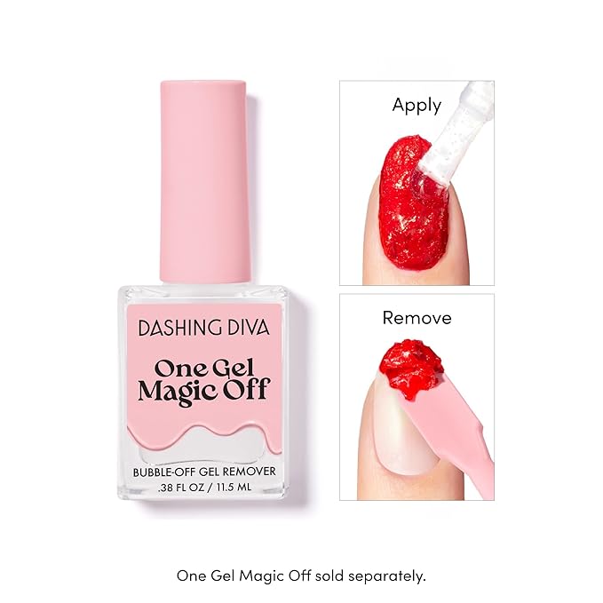 Dashing Diva One Gel Color & Magnetic Topper Duo - Birdie & Silver Glitter Topper - 3-in-1 Base Coat, Nail Color & Top Coat - Gel Nail Polish Set