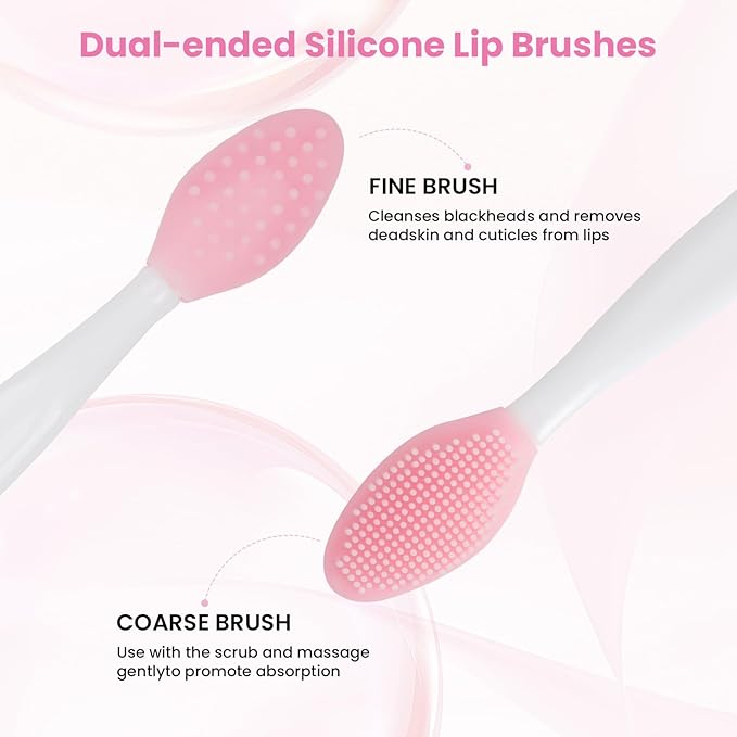 5PCS Silicone Face Scrubber Brushes Set- 2PCS Facial Cleaning Brush Exfoliator Tools- 1PCS Silicone Face Mask Applicator- 2PCS 2 in 1 Face Mask Brush Nose Lip Scrubber Skin Care Tools