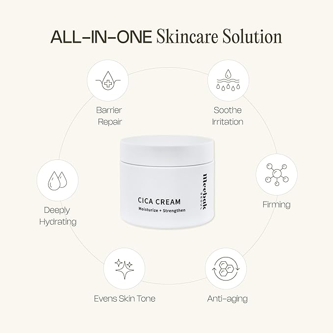 Meebak Cica Cream | Daily Repair Moisturizer with Niacinamide, Ceramide, & Retinol | Deep Hydration & Soothing | Locks in Moisture | Suitable for Sensitive Skin
