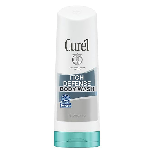 Curel Itch Defense Calming Daily Cleanser, Body Wash, Soap-free Formula, for Dry, Itchy Skin, with Hydrating Jojoba and Olive Oil, 10 Oz