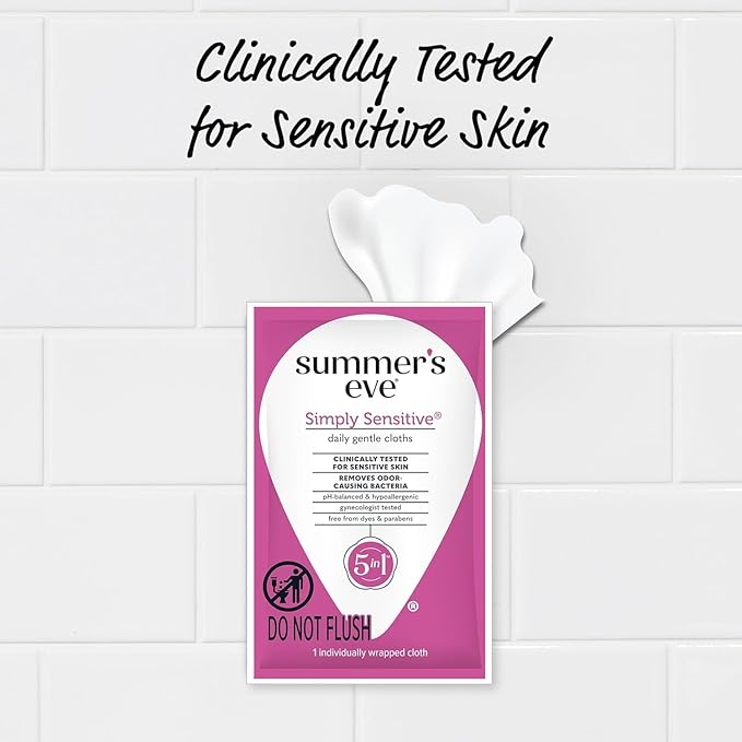 Summer's Eve, Whole Body Deodorant for Women, Ultimate Odor Control, Aluminum Free Deodorant, 3 Fl Oz + Simply Sensitive Daily Refreshing Feminine Wipes, Removes Odor, pH Balanced, 12 Count