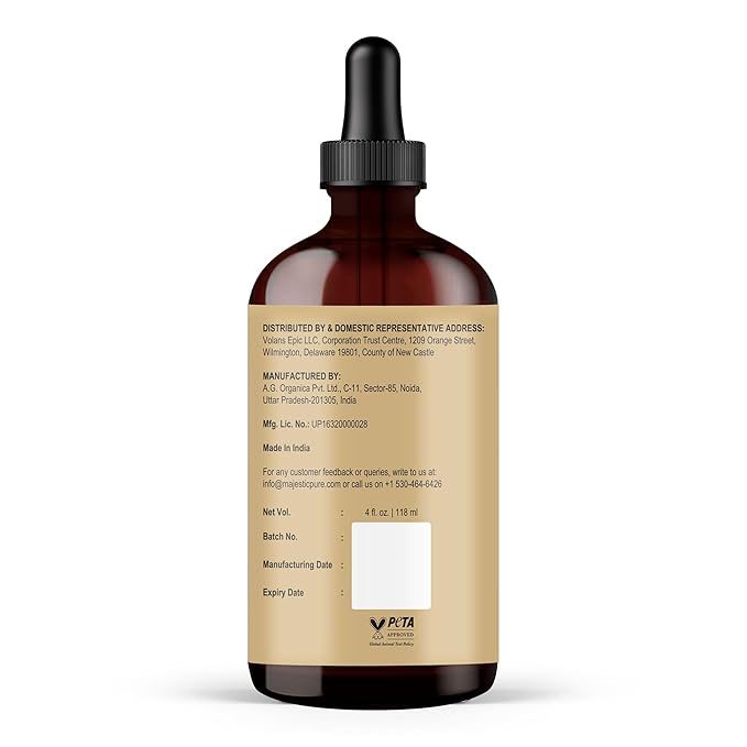 Majestic Pure Batana Oil for Hair & Scalp Nourishment, Strengthening, Nourishing, Voluminizing - Non GMO Verified, 4 Fl Oz