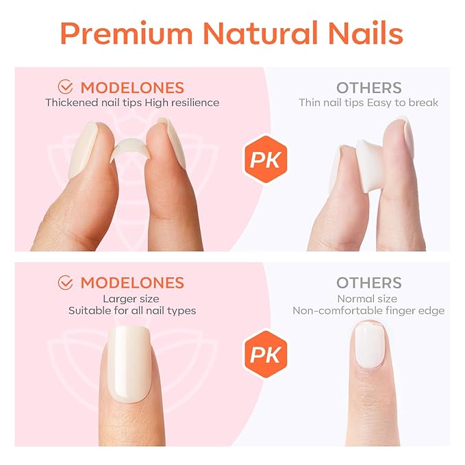 Modelones Green Press on Nails, Christmas Short Square Fake Nails, Reusable Nail Kit with Nail Glue Adhesive Tabs Mini Nail File, Nails Press Ons 32Pcs16 Sizes