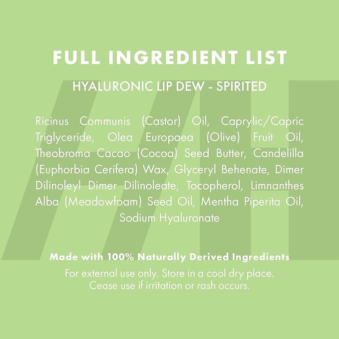 Handmade Heroes 100% Natural Vegan Tinted Lip Gloss with Hyaluronic Acid - Lightweight Moisturizing Soft Lipstick for Dry Lips - Spirited (Colorless)