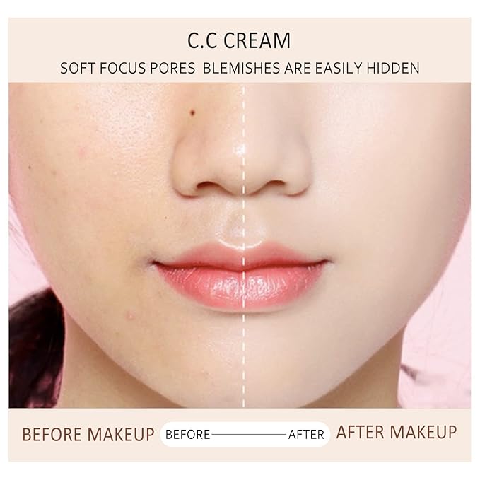Cc Cream for Older Women, Cc Cream Self Adjusting for Mature Skin, cc cream for Covers Blemishes and Moisturizing, Suitable for All Skin Types (1PC)
