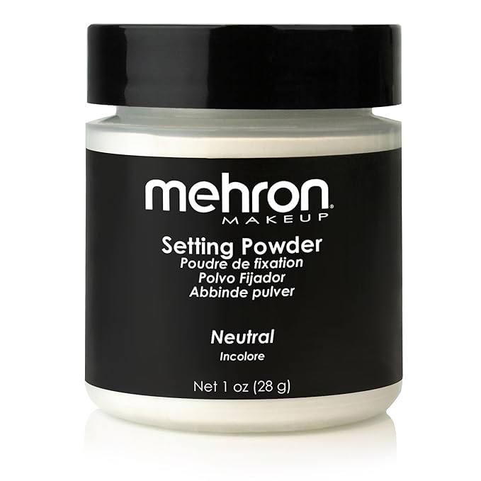 Mehron Makeup Setting Powder | Loose Powder Makeup | Perfect for Halloween 1 oz (28 g) (Neutral)